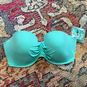 Victorias Secret Teal Turquoise Strapless Bikini Top